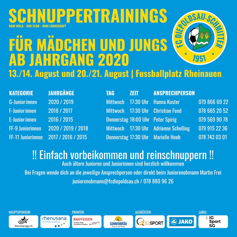 SCHNUPPERTRAININGS
